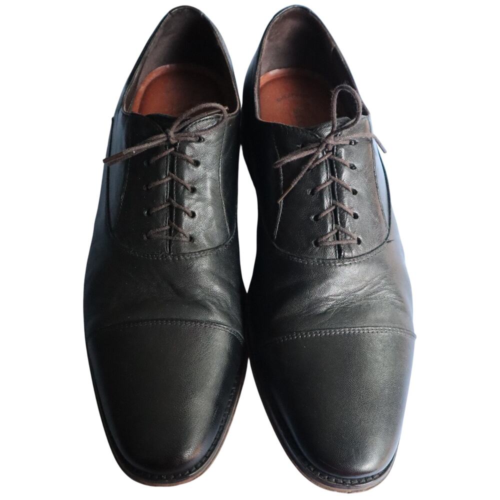 Section X Cap Toe Dress Shoes Black Men 9 M Flex Sheepskin Work Cocktail Comfort